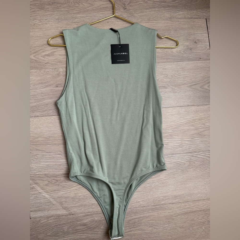JLUXLABEL Sage Green Sleeveless Bodysuit - Picture 3 of 4